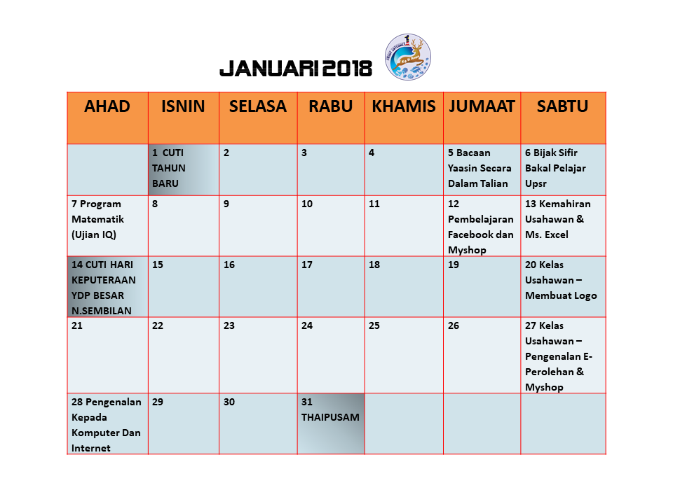 Jadual Jan18