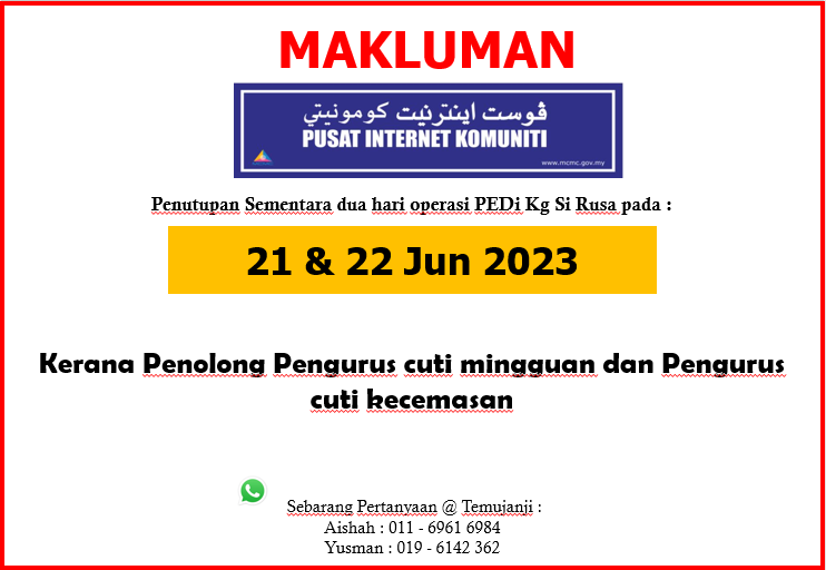 Notis penutupan kecemasan 21 jun 23