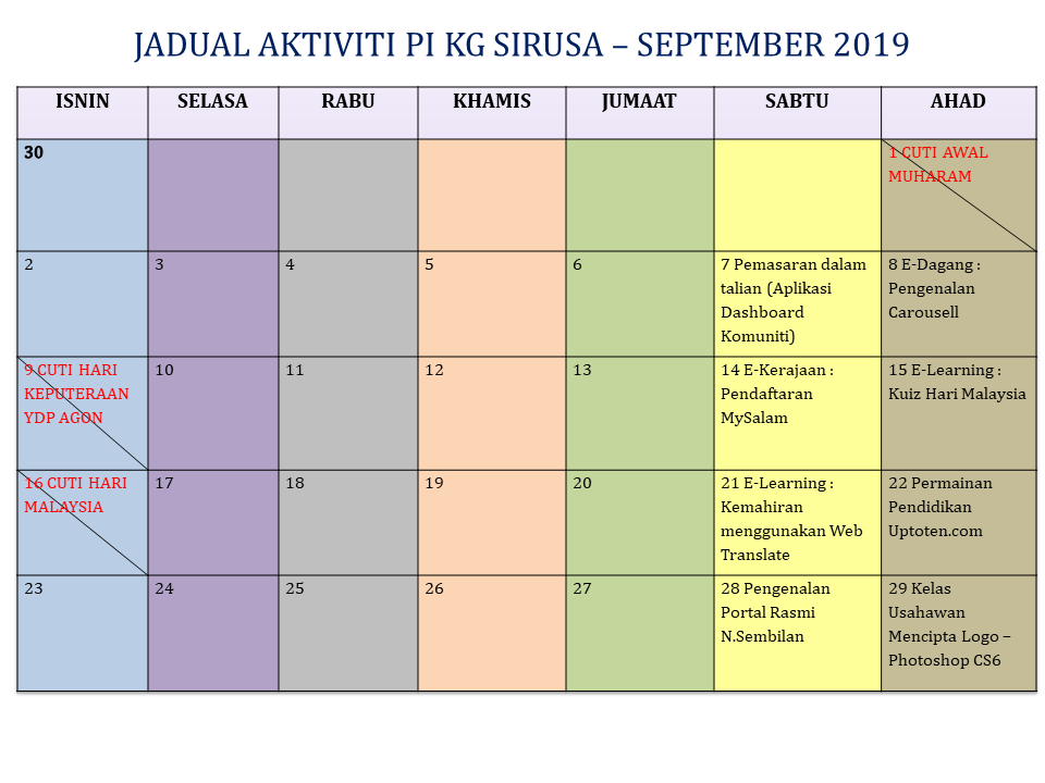 aktiviti sep 19